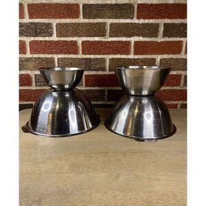 4 Stainless Steel Bi Cor Nesting Mixing Bowls Made In USA Vintage Heavy